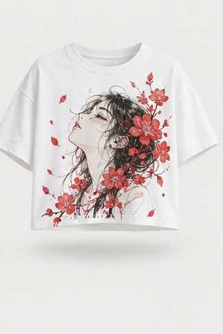 Floral Cropped Tee — AI demo product